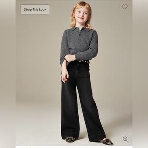 Crewcuts wide leg Flare Jeans in Black, girls size 8